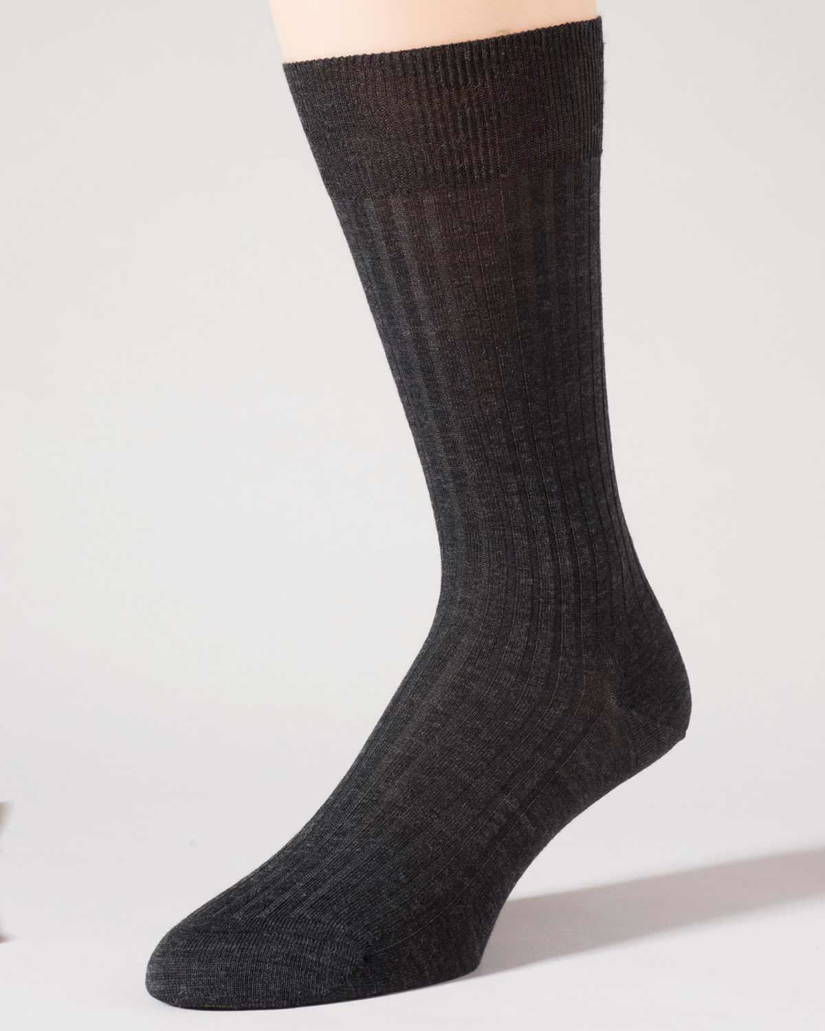 Mens Pure Wool Patterned Grey Ankle